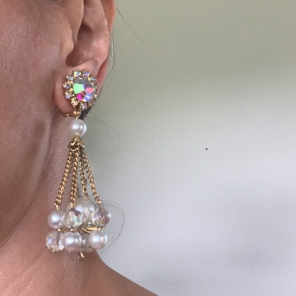 Gold Chandelier Earrings - Picture 2 of 3